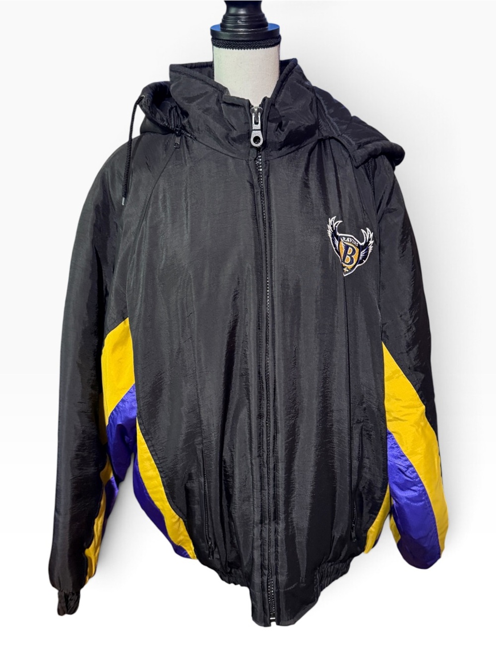 Vintage 90s Baltimore Ravens Logo 7 Game Day Puffer Jacket XL Rare OG Crest